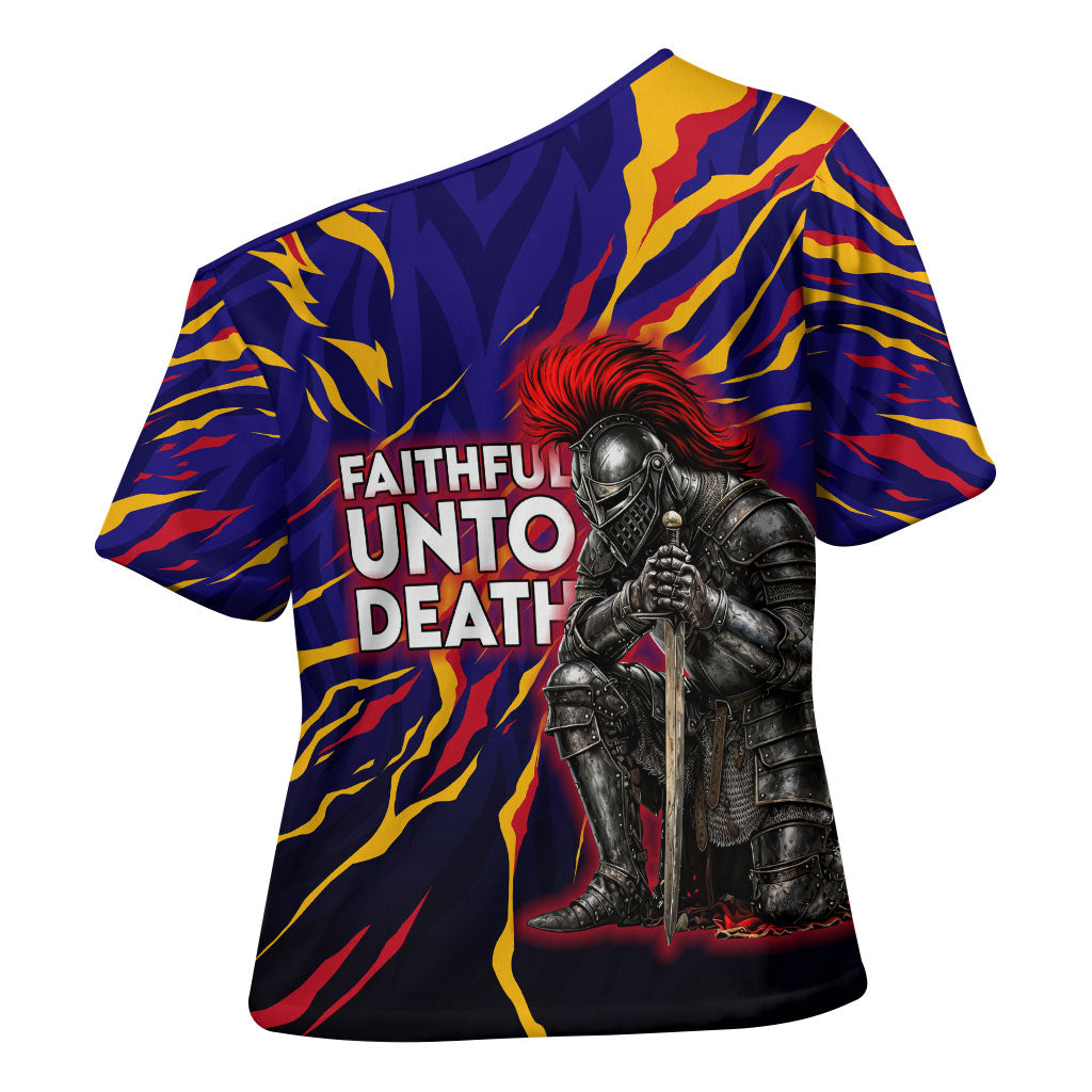 DeMolay 1919 Cross Shoulder Shirt Knight Faith Unto Death Graphic Art
