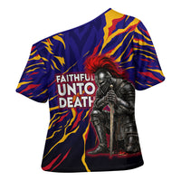 DeMolay 1919 Cross Shoulder Shirt Knight Faith Unto Death Graphic Art