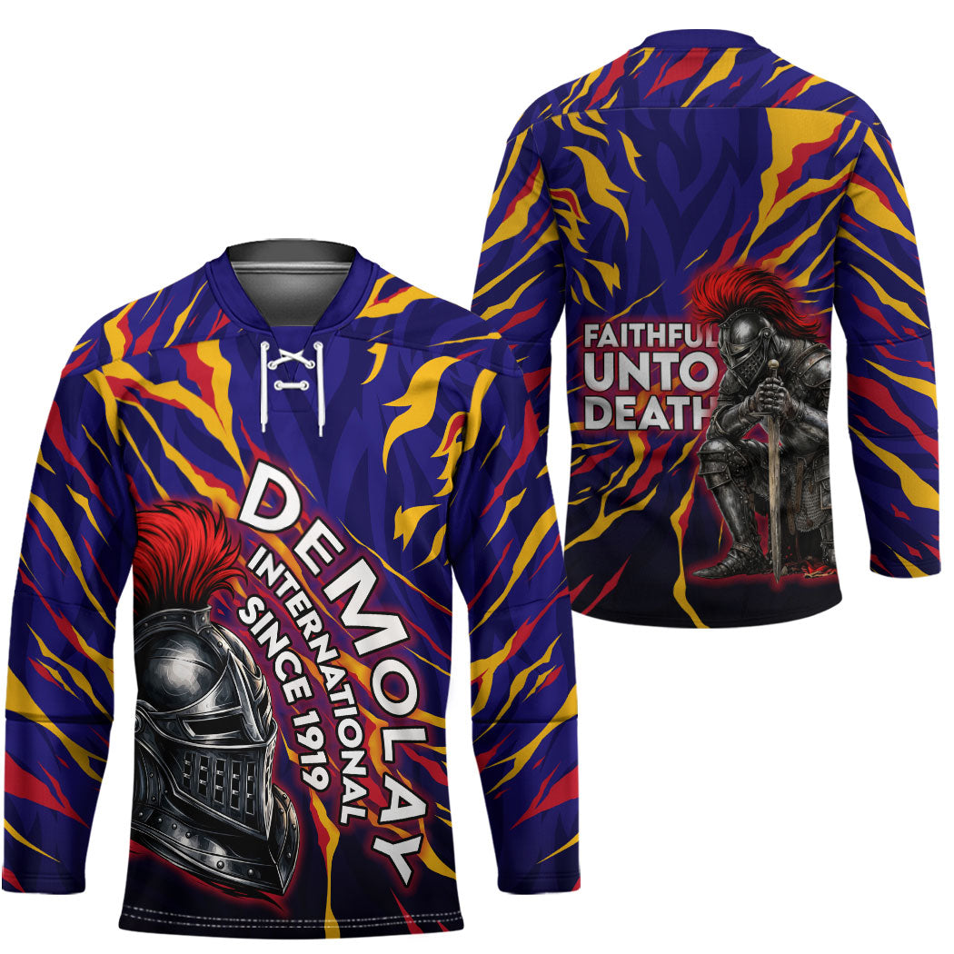 DeMolay 1919 Hockey Jersey Knight Faith Unto Death Graphic Art