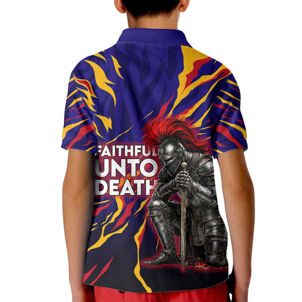 DeMolay 1919 Kid Polo Shirt Knight Faith Unto Death Graphic Art