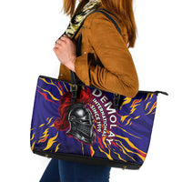 DeMolay 1919 Leather Tote Bag Knight Faith Unto Death Graphic Art