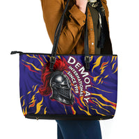 DeMolay 1919 Leather Tote Bag Knight Faith Unto Death Graphic Art
