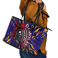 DeMolay 1919 Leather Tote Bag Knight Faith Unto Death Graphic Art