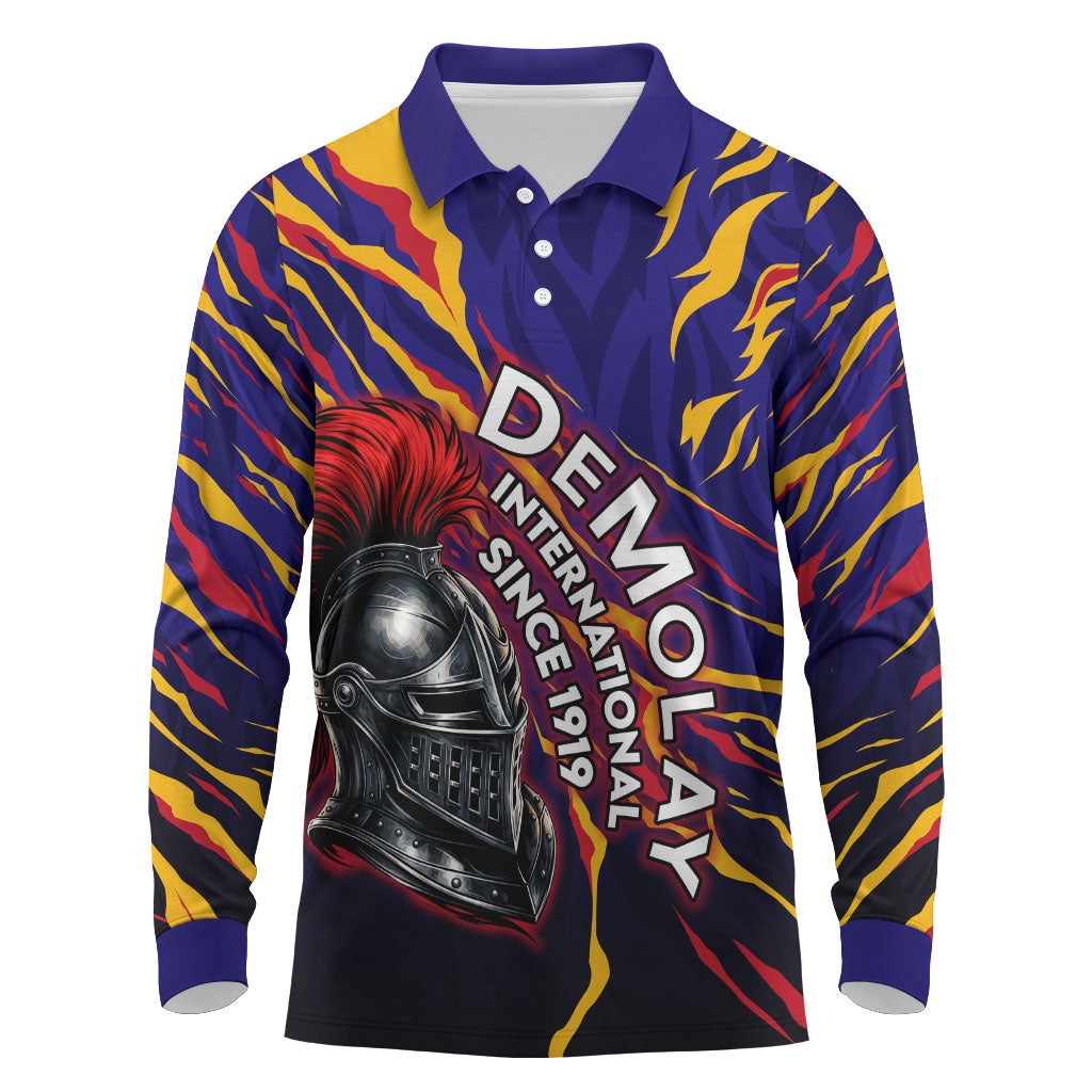 DeMolay 1919 Long Sleeve Polo Shirt Knight Faith Unto Death Graphic Art