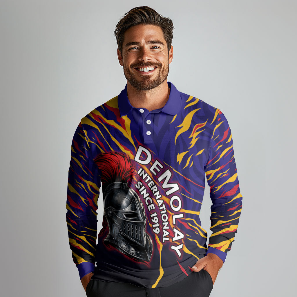 DeMolay 1919 Long Sleeve Polo Shirt Knight Faith Unto Death Graphic Art