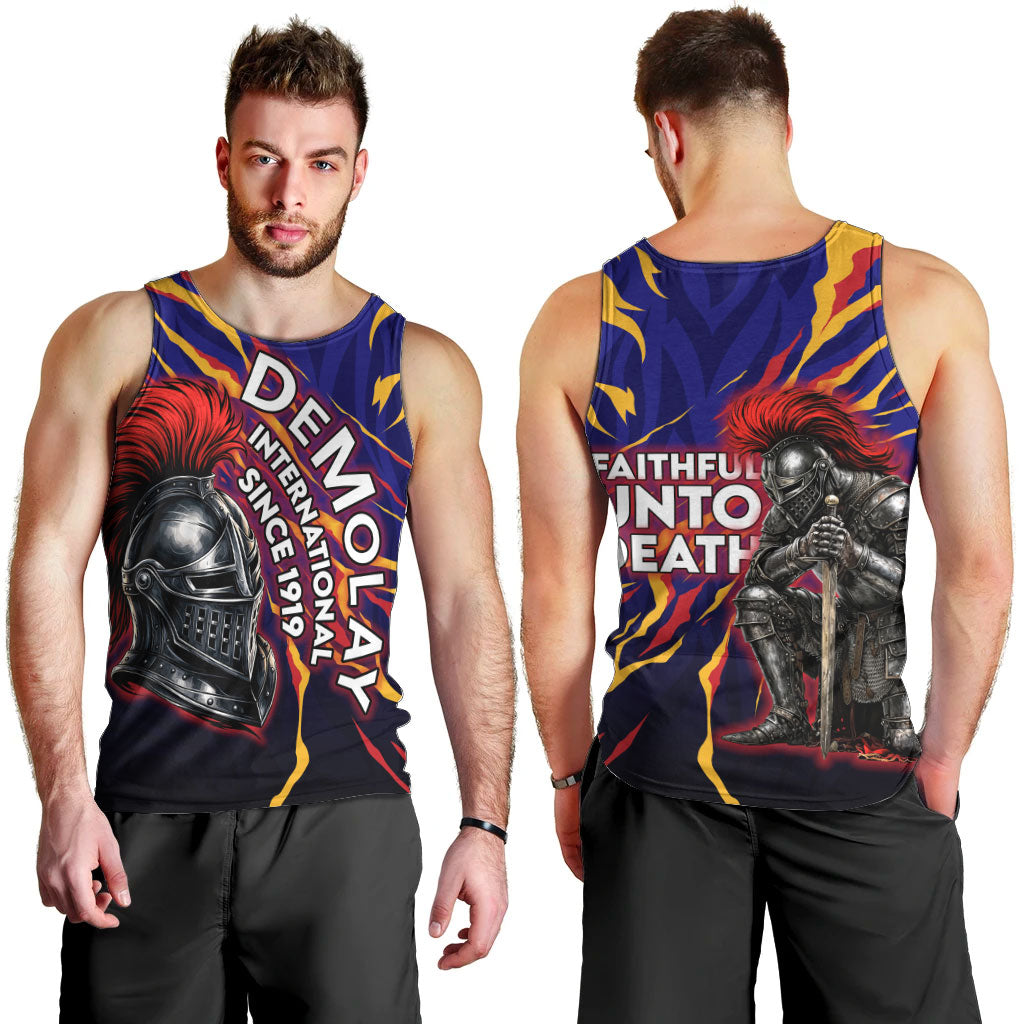 DeMolay 1919 Men Tank Top Knight Faith Unto Death Graphic Art