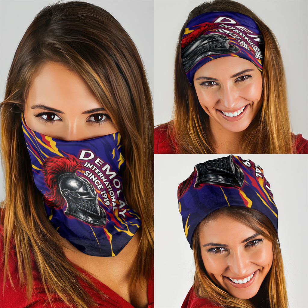 DeMolay 1919 Neck Gaiter Knight Faith Unto Death Graphic Art