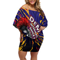 DeMolay 1919 Off Shoulder Short Dress Knight Faith Unto Death Graphic Art