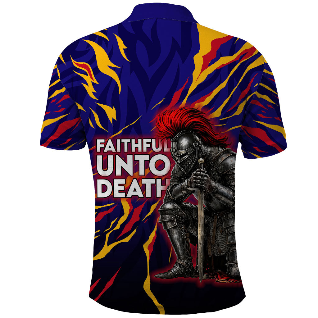 DeMolay 1919 Polo Shirt Knight Faith Unto Death Graphic Art
