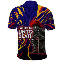 DeMolay 1919 Polo Shirt Knight Faith Unto Death Graphic Art