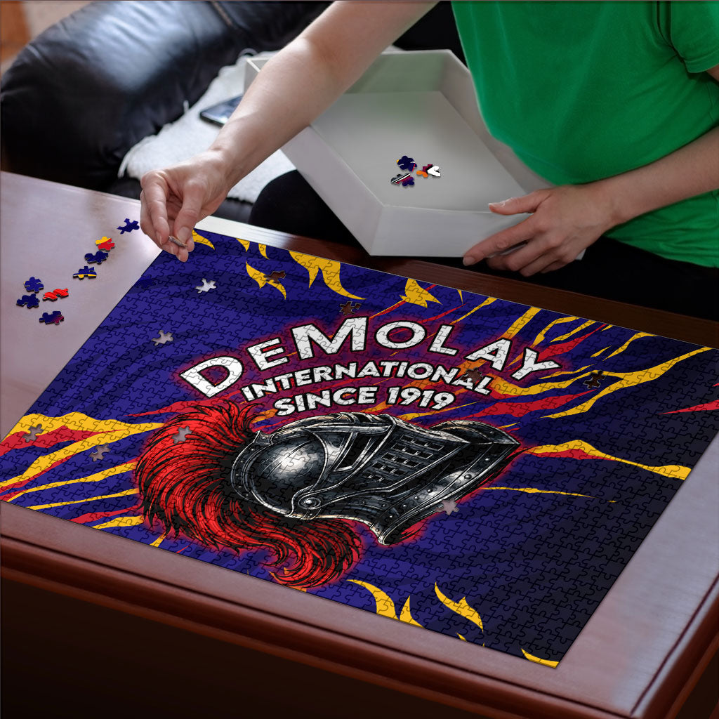 DeMolay 1919 Puzzle Knight Faith Unto Death Graphic Art