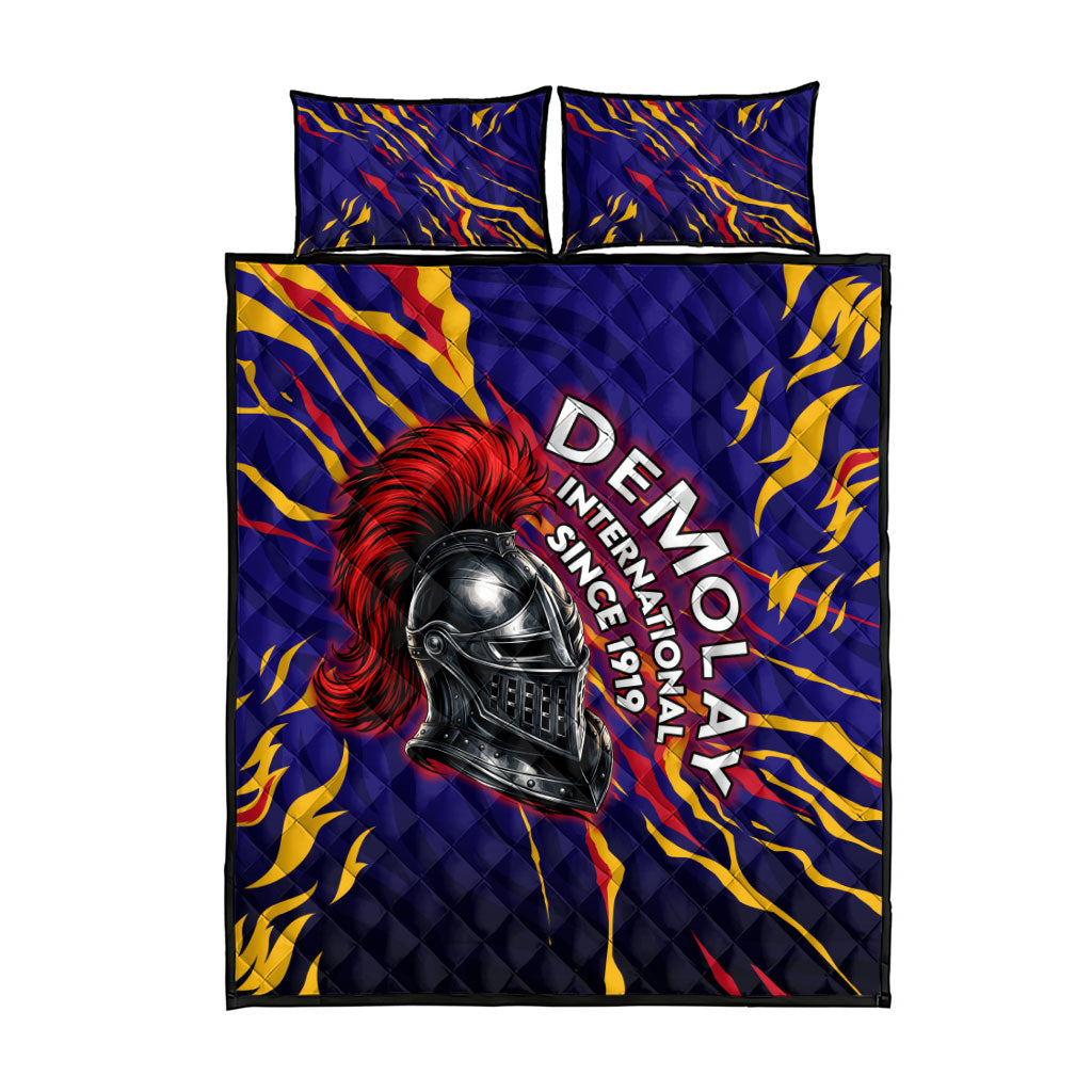 DeMolay 1919 Quilt Bed Set Knight Faith Unto Death Graphic Art