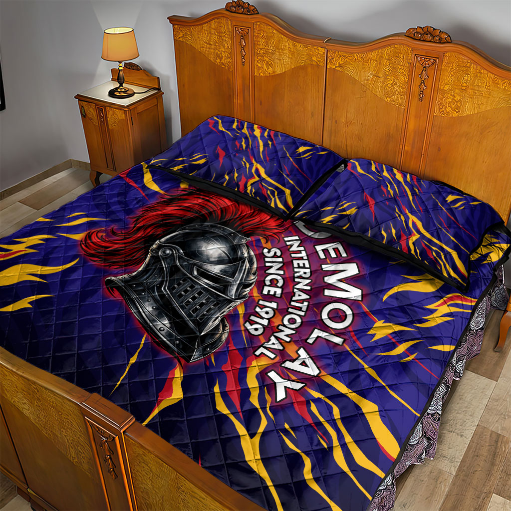 DeMolay 1919 Quilt Bed Set Knight Faith Unto Death Graphic Art