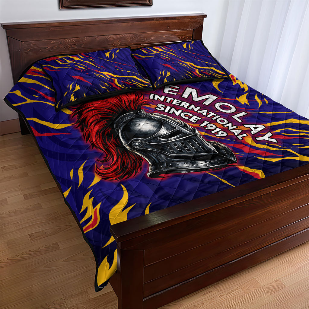 DeMolay 1919 Quilt Bed Set Knight Faith Unto Death Graphic Art