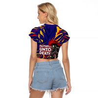 DeMolay 1919 Raglan Cropped T Shirt Knight Faith Unto Death Graphic Art