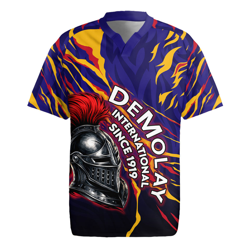DeMolay 1919 Rugby Jersey Knight Faith Unto Death Graphic Art