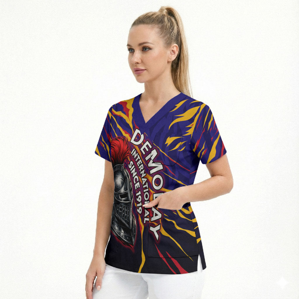 DeMolay 1919 Scrub Top Knight Faith Unto Death Graphic Art