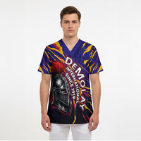 DeMolay 1919 Scrub Top Knight Faith Unto Death Graphic Art