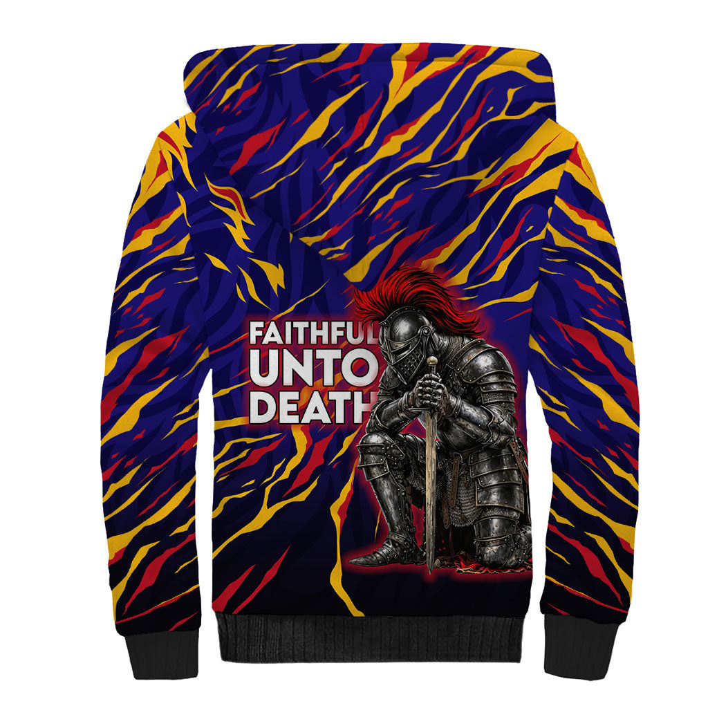 DeMolay 1919 Sherpa Hoodie Knight Faith Unto Death Graphic Art