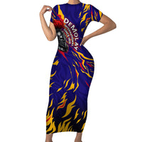DeMolay 1919 Short Sleeve Bodycon Dress Knight Faith Unto Death Graphic Art