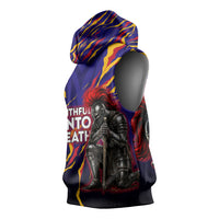 DeMolay 1919 Sleeveless Hoodie Knight Faith Unto Death Graphic Art