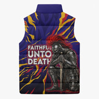 DeMolay 1919 Sleeveless Puffer Jacket Knight Faith Unto Death Graphic Art