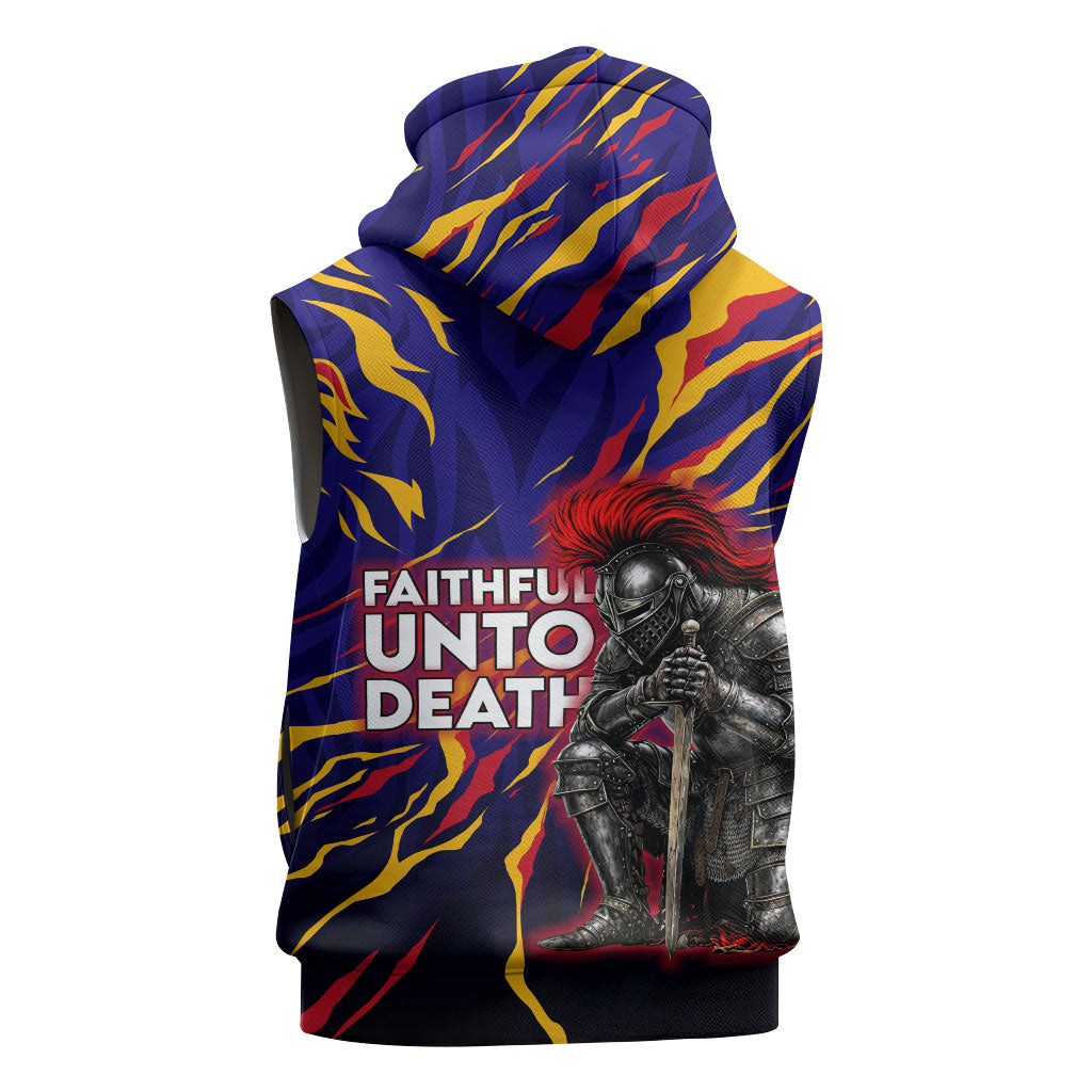 DeMolay 1919 Sleeveless Zip Hoodie Knight Faith Unto Death Graphic Art