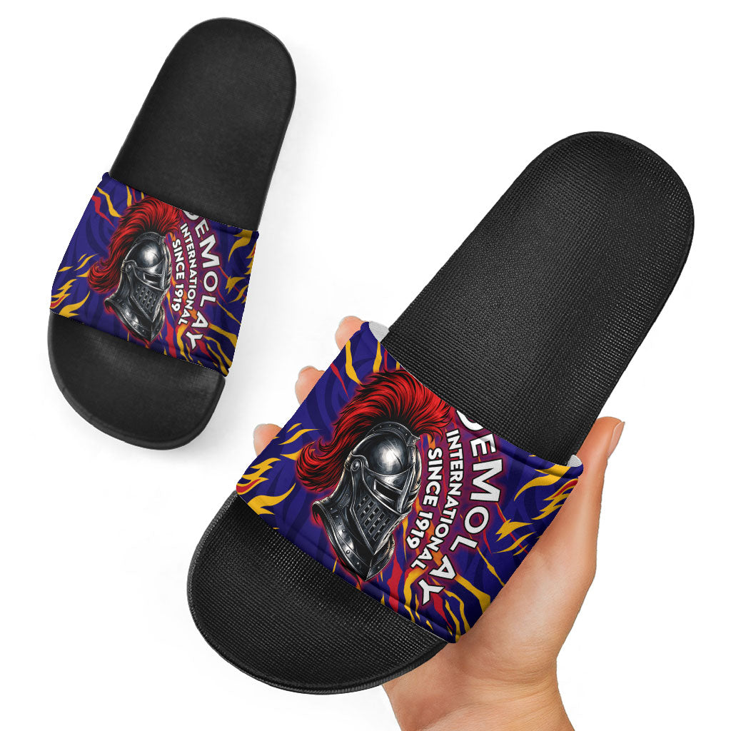 DeMolay 1919 Slide Sandals Knight Faith Unto Death Graphic Art