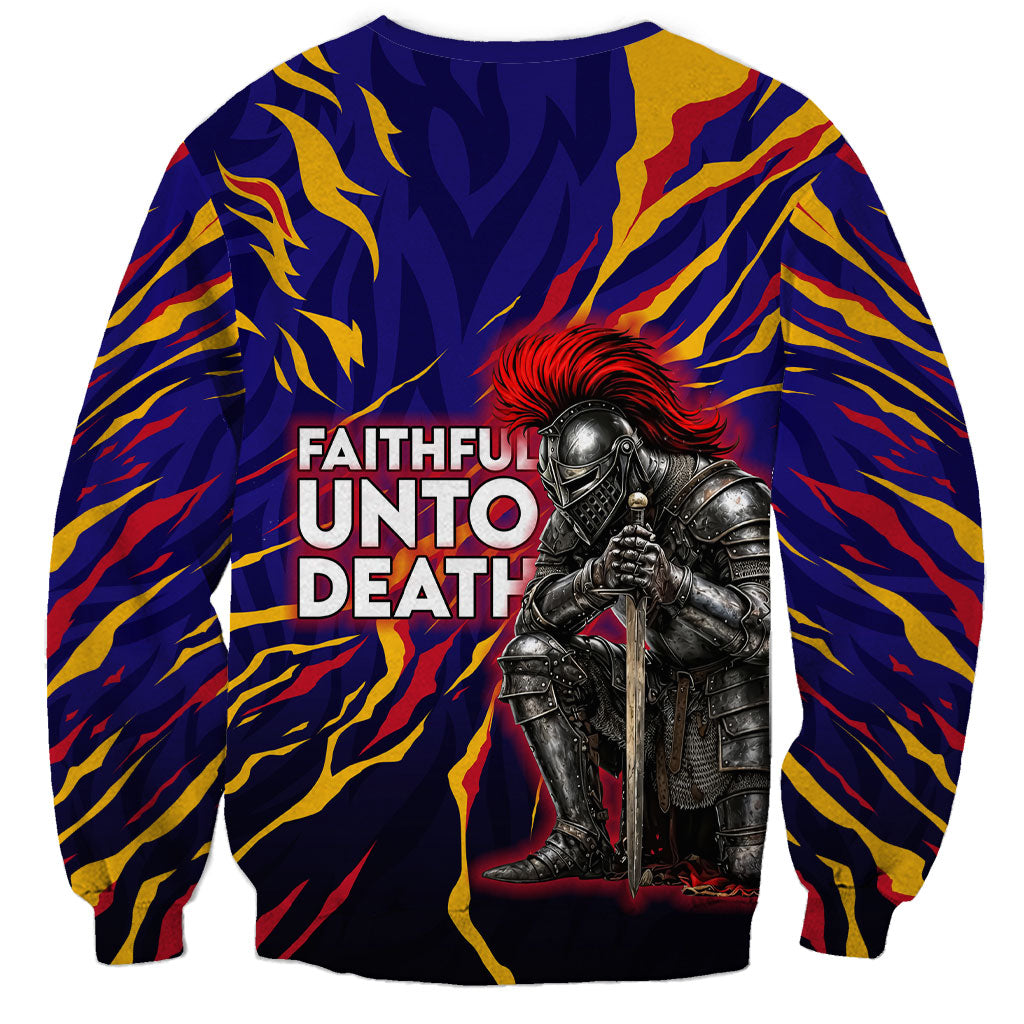 DeMolay 1919 Sweatshirt Knight Faith Unto Death Graphic Art