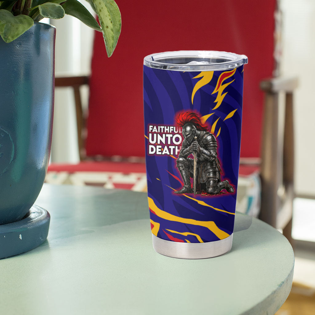 DeMolay 1919 Tumbler Cup Knight Faith Unto Death Graphic Art