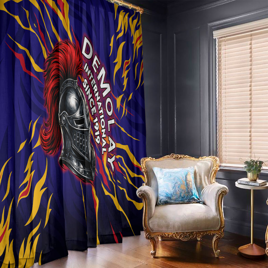 DeMolay 1919 Window Curtain Knight Faith Unto Death Graphic Art