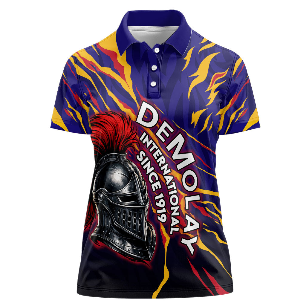 DeMolay 1919 Women Polo Shirt Knight Faith Unto Death Graphic Art