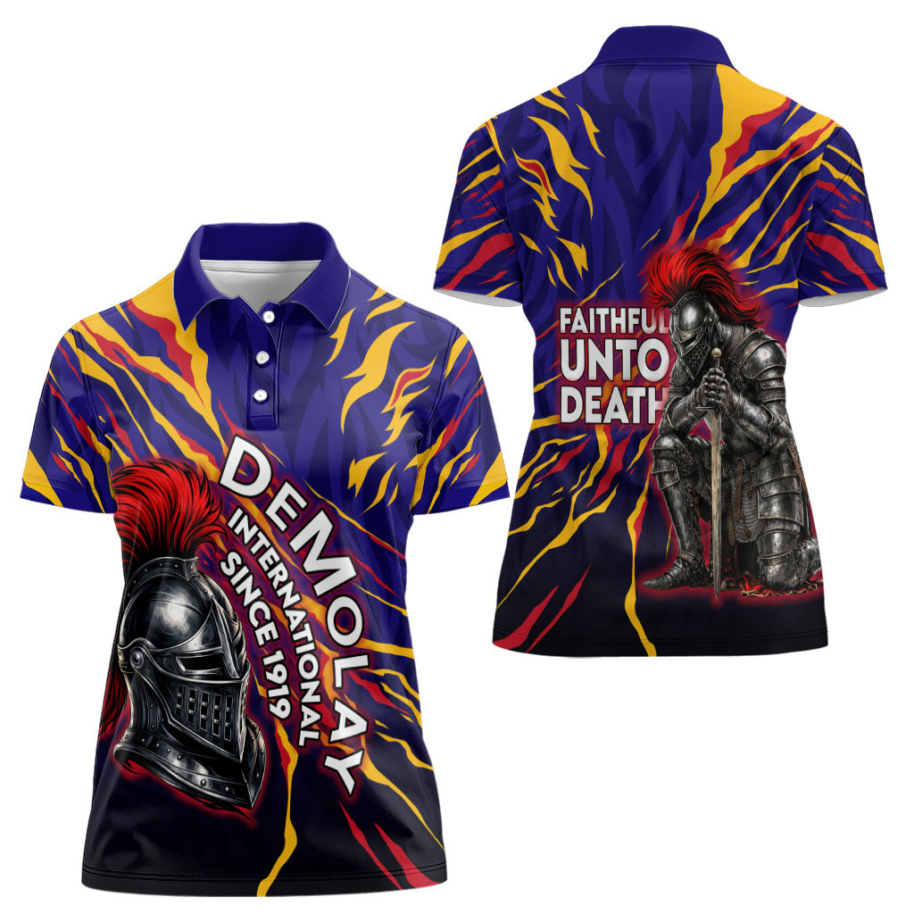 DeMolay 1919 Women Polo Shirt Knight Faith Unto Death Graphic Art