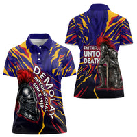 DeMolay 1919 Women Polo Shirt Knight Faith Unto Death Graphic Art
