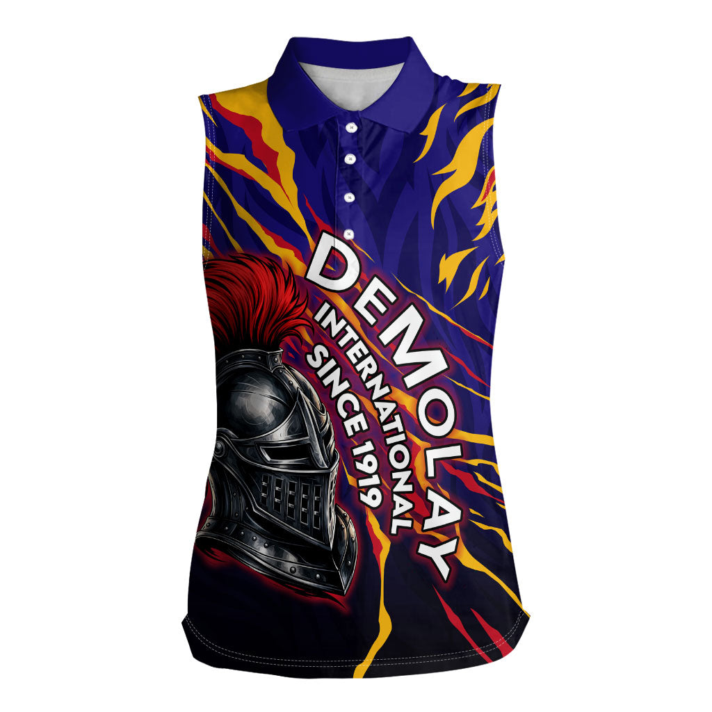 DeMolay 1919 Women Sleeveless Polo Shirt Knight Faith Unto Death Graphic Art