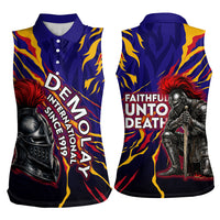 DeMolay 1919 Women Sleeveless Polo Shirt Knight Faith Unto Death Graphic Art