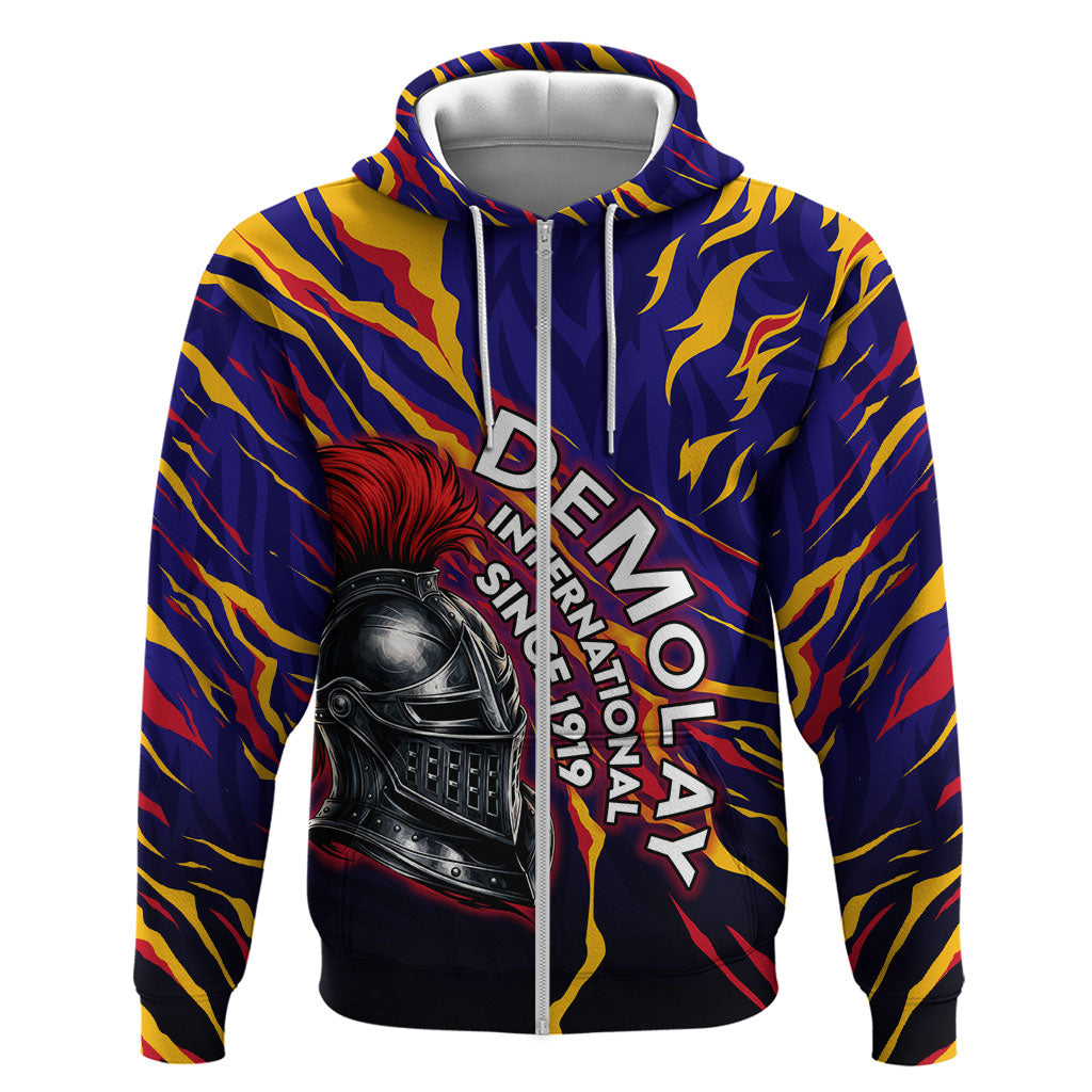 DeMolay 1919 Zip Hoodie Knight Faith Unto Death Graphic Art