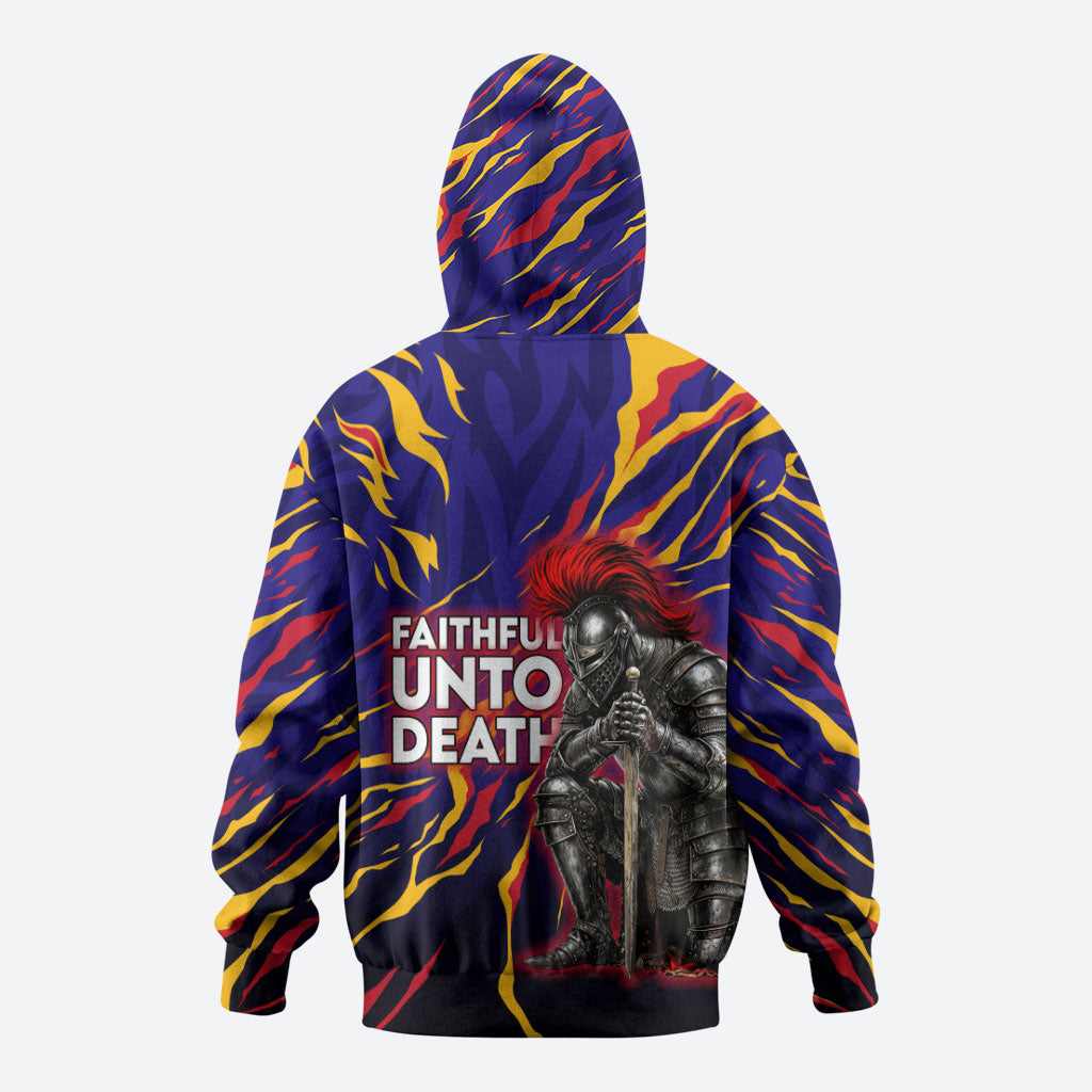DeMolay 1919 Zip Hoodie Knight Faith Unto Death Graphic Art