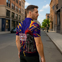 DeMolay 1919 Zipper Polo Shirt Knight Faith Unto Death Graphic Art