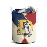 Jacques De Molay Laundry Basket Crusader Knight Retro Virtues Seven Precepts