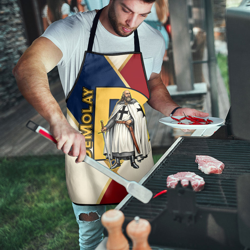 Jacques De Molay Apron Crusader Knight Retro Virtues Seven Precepts