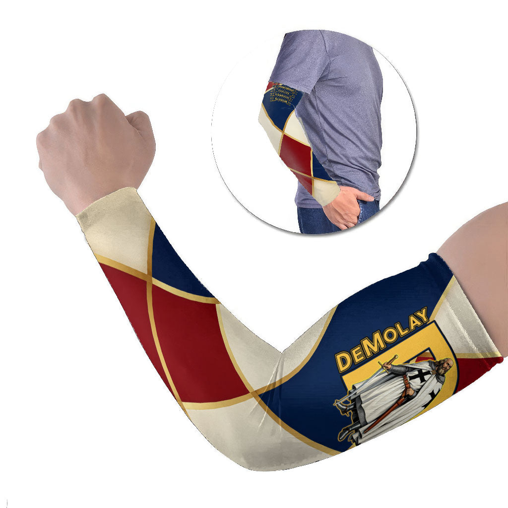 Jacques De Molay Arm Sleeves Crusader Knight Retro Virtues Seven Precepts