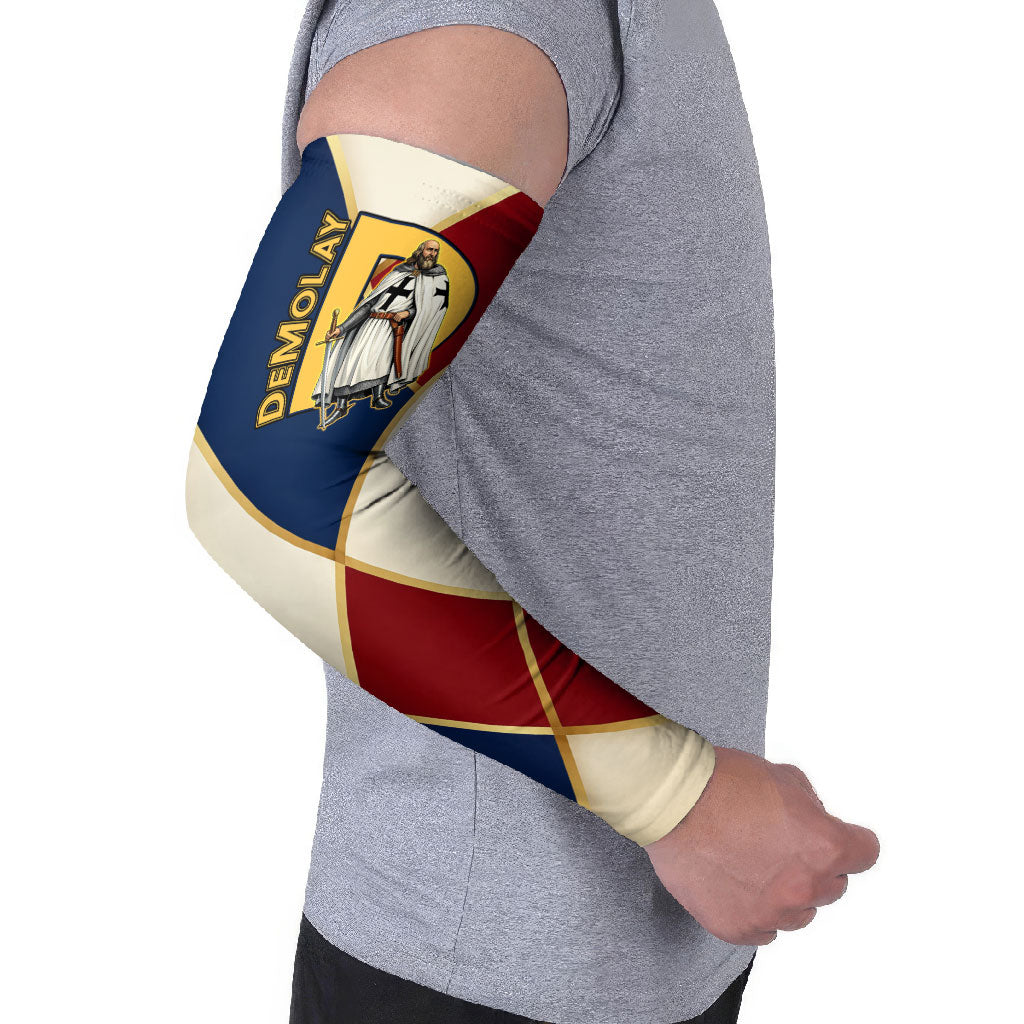 Jacques De Molay Arm Sleeves Crusader Knight Retro Virtues Seven Precepts
