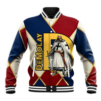 Jacques De Molay Baseball Jacket Crusader Knight Retro Virtues Seven Precepts