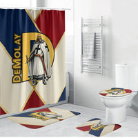 Jacques De Molay Bathroom Set Crusader Knight Retro Virtues Seven Precepts