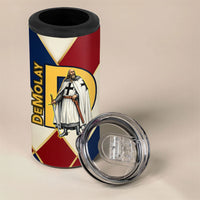 Jacques De Molay 4 in 1 Can Cooler Tumbler Crusader Knight Retro Virtues Seven Precepts
