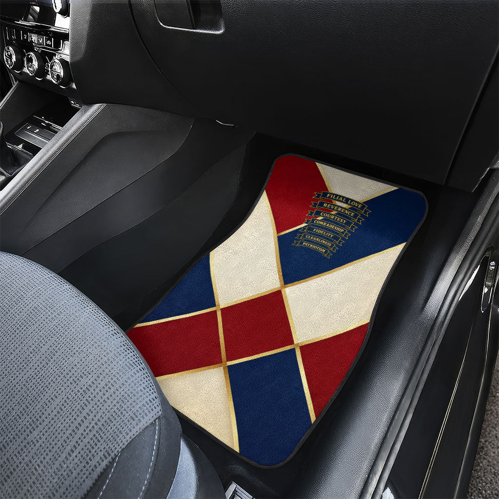 Jacques De Molay Car Mats Crusader Knight Retro Virtues Seven Precepts