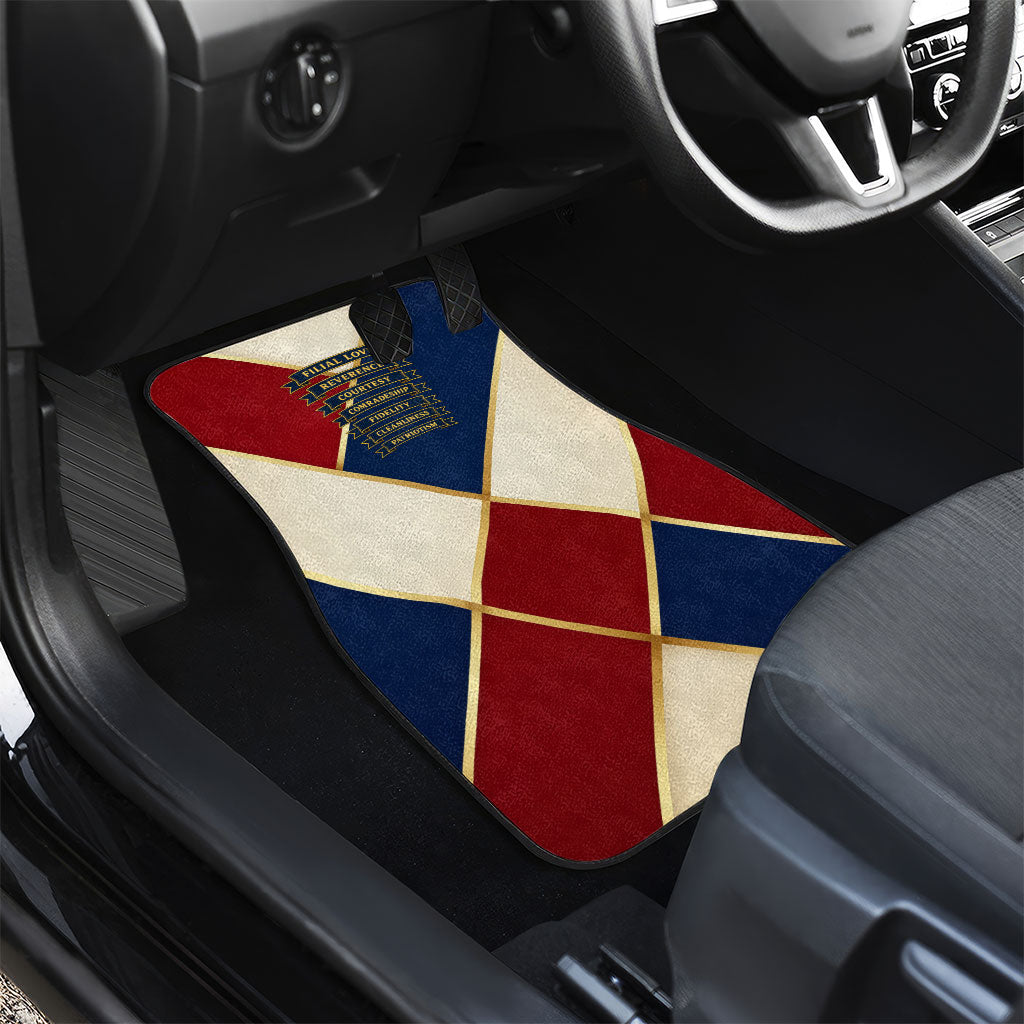 Jacques De Molay Car Mats Crusader Knight Retro Virtues Seven Precepts