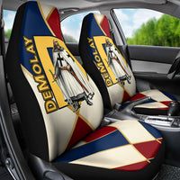 Jacques De Molay Car Seat Cover Crusader Knight Retro Virtues Seven Precepts