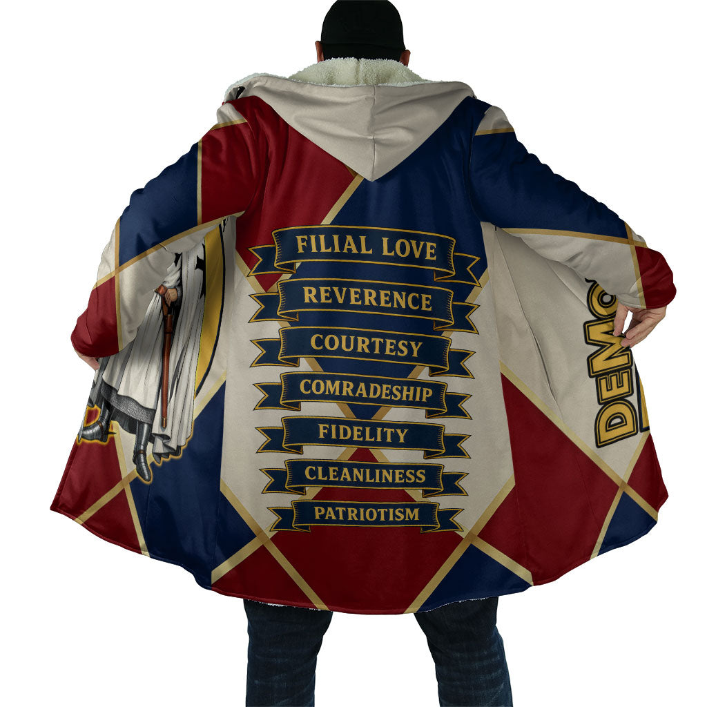 Jacques De Molay Cloak Crusader Knight Retro Virtues Seven Precepts